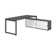 Betzold Schreibtisch mit Sideboard höhenverstellbar Kufengestell 4
