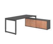 Betzold Schreibtisch mit Sideboard höhenverstellbar Kufengestell 7