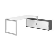 Betzold Schreibtisch mit Sideboard höhenverstellbar Kufengestell 2