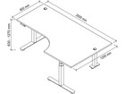 Betzold Eckschreibtisch Comfort elektrisch höhenverstellbar 200 x 120 cm