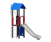 Spielturm mit Rutsche und Kletterwand 4