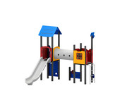 Spieltürme mit Tunnelbrücke Rutsche und Kletterwand 4