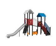 Spielgerät mit Brücke und Rutsche 4