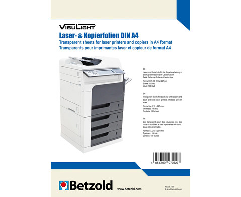VISULIGHT Kopier- und Laserfolien DIN A4