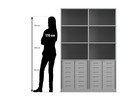 Flexeo® Regal 4 Reihen 24 kleine Boxen 6 Fächer oben