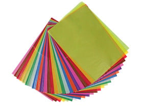folia Transparentpapier, 42 g/m², 70 x 100 cm, 25 Bogen, 10 Farben