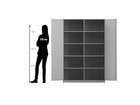 Flexeo® Schrank 10 Fächer Mittelwand 2 Türen Breite 126 4 cm