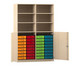 Flexeo® Schrank 32 kleine Boxen 6 Fächer Mittelwand 2 Halbtüren 7