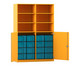 Flexeo® Schrank 16 große Boxen 6 Fächer Mittelwand 2 Halbtüren 3