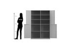 Flexeo® Schrank 10 Fächer Mittelwand 4 Halbtüren Breite 126 4 cm