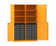 Flexeo® Schrank 32 kleine Boxen 6 Fächer Mittelwand 4 Halbtüren 6