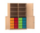 Flexeo® Schrank 16 große Boxen 6 Fächer Mittelwand 4 Halbtüren 1