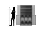 Flexeo® Halbtürenschrank PRO 3 Reihen 24 Boxen Gr S 3 Fächer 4 Halbtüren