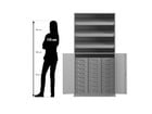 Flexeo® Schrank 3 Schrägablagen 24 kleine Boxen 2 Halbtüren