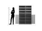 Flexeo® Schrank 6 Schrägablagen 8 Fächer Mittelwand 2 Halbtüren
