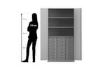 Flexeo® Schrank 24 kleine Boxen 3 Fächer 2 Türen
