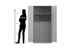 Flexeo® Schrank 30 kleine Boxen 2 Fächer 2 Türen