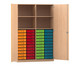 Flexeo® Schrank 40 kleine Boxen 4 Fächer Mittelwand 2 Türen 1