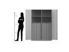 Flexeo® Schrank 40 kleine Boxen 4 Fächer Mittelwand 2 Türen