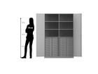 Flexeo® Schrank 32 kleine Boxen 6 Fächer Mittelwand 2 Türen