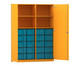Flexeo® Schrank 20 große Boxen 4 Fächer Mittelwand 2 Türen 3