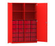 Flexeo® Schrank 20 große Boxen 4 Fächer Mittelwand 2 Türen 6