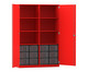Flexeo® Schrank 12 große Boxen 6 Fächer Mittelwand 2 Türen 6