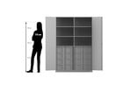 Flexeo® Schrank 16 große Boxen 6 Fächer Mittelwand 2 Türen