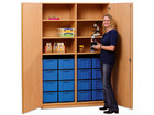 Flexeo® Schrank 16 große Boxen 6 Fächer Mittelwand 2 Türen