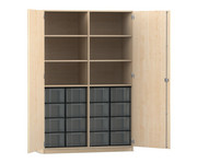 Flexeo® Schrank 16 große Boxen 6 Fächer Mittelwand 2 Türen 5