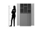 Flexeo® Schrank 30 kleine Boxen 6 Fächer 2 Türen