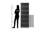 Flexeo® Schrank 6 Fächer 1 Halbtür Breite 64 1 cm