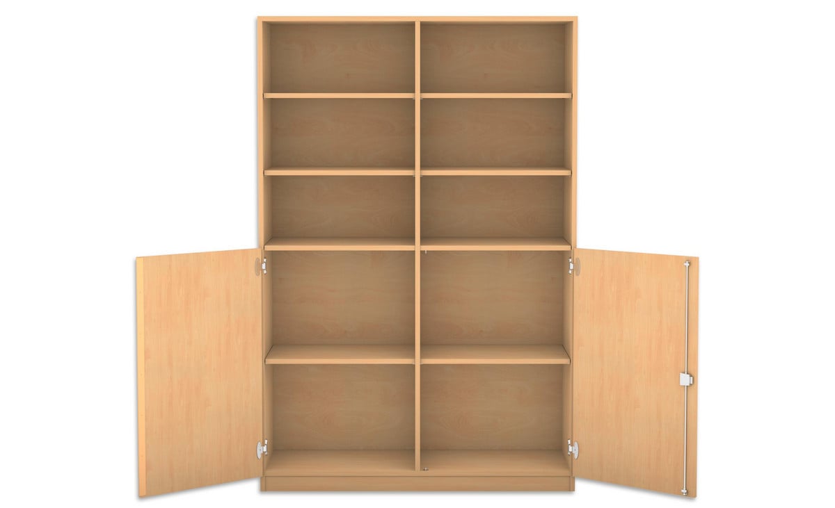 Flexeo® Schrank, 10 Fächer, 2 Halbtüren, Mittelwand, Breite 126,4 cm