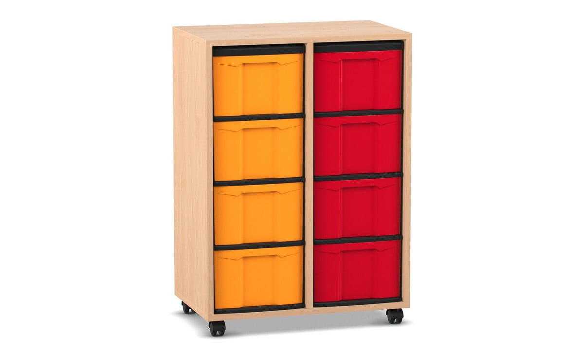 Flexeo® Regal, 2 Reihen, 8 große Boxen