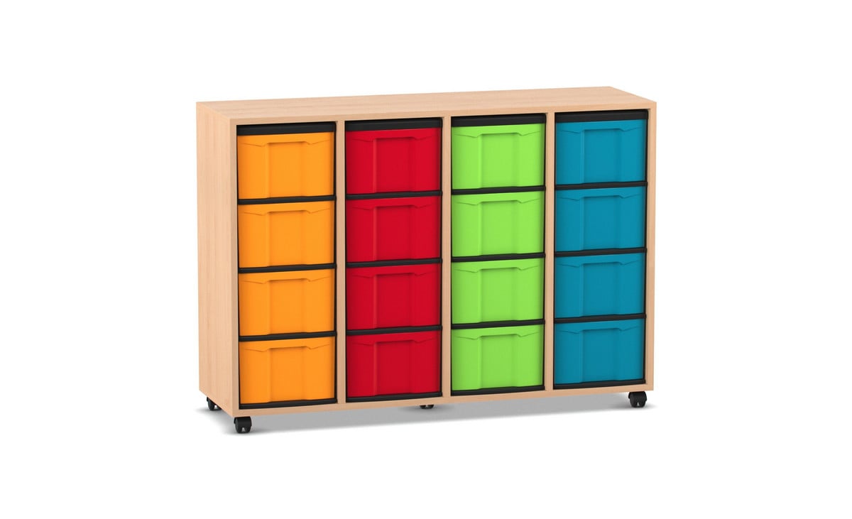 Flexeo Regal | 4 Reihen | 16 große Boxen