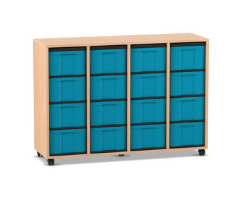 Flexeo® Regal 4 Reihen 16 große Boxen
