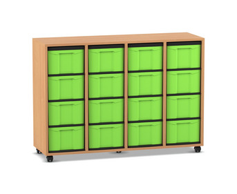 Flexeo® Regal 4 Reihen 16 große Boxen