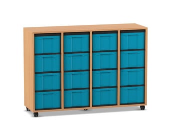 Flexeo® Regal 4 Reihen 16 große Boxen