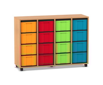 Flexeo® Regal 4 Reihen 16 große Boxen