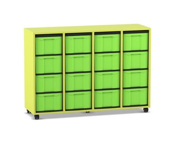 Flexeo® Regal 4 Reihen 16 große Boxen