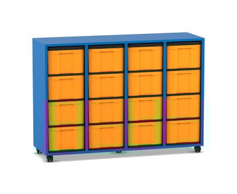 Flexeo® Regal 4 Reihen 16 große Boxen