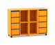 Flexeo® Regal 4 Reihen 8 große Boxen 4 Fächer mittig 3