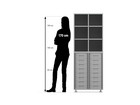 Flexeo® Regal 2 Reihen 16 kleine Boxen 6 Fächer oben