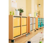 Flexeo® Regal 2 Reihen 4 große Boxen Mittelwand 2