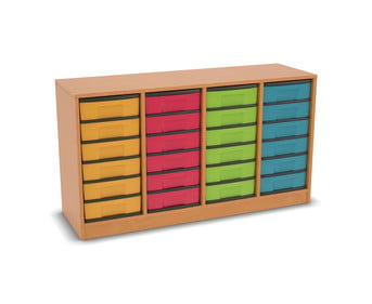 Flexeo® Regal 4 Reihen 24 kleine Boxen Mittelwand