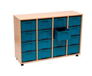 Flexeo® Regal 4 Reihen 16 große Boxen aus biobasiertem treeNside Material 1