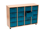 Flexeo® Regal 4 Reihen 16 große Boxen aus biobasiertem treeNside Material