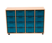 Flexeo® Regal 4 Reihen 16 große Boxen aus biobasiertem treeNside Material 2