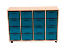 Flexeo® Regal 4 Reihen 16 große Boxen aus biobasiertem treeNside Material