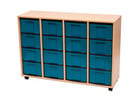 Flexeo® Regal 4 Reihen 16 große Boxen aus biobasiertem treeNside Material